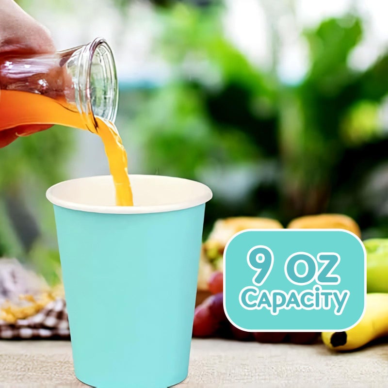 Amscan Vibrant Robin's-Egg Blue Paper Cups (Pack of 20) - 9 oz. - Perfect for Parties, Gatherings, Picnics & Home Use - Image 4